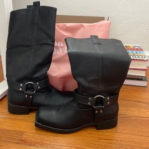 BRAND New Black Moto Boot - Miss Lola